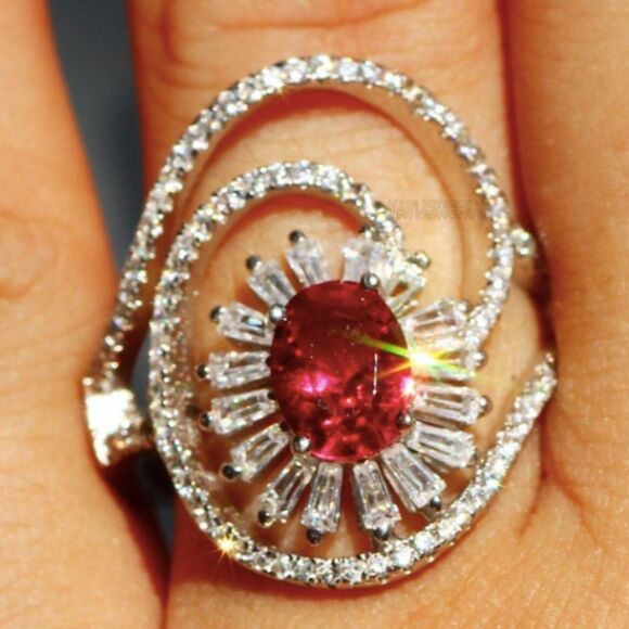 Jewelry - 🔅🆕🔅 S925 Ruby Red Cocktail Statement Ring  ✨
